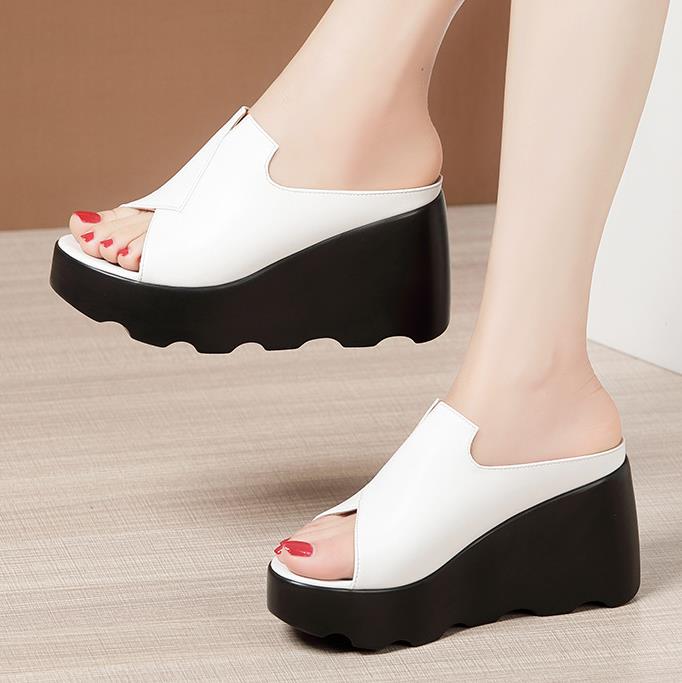 On  Sale Pure Color  Wedge Fashion Slipper