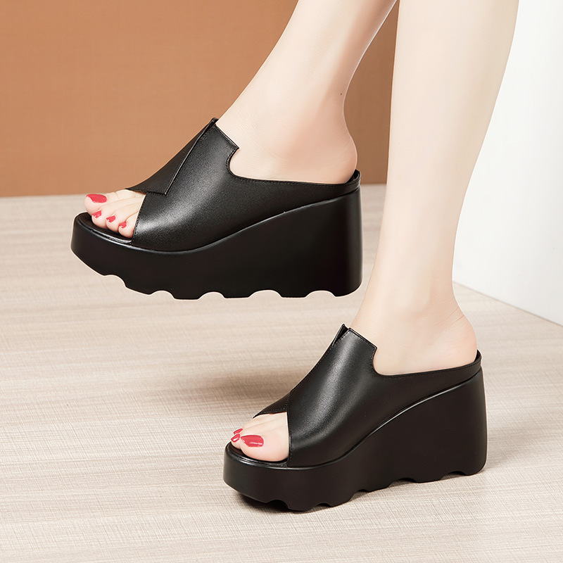 Summer slippers large yard platform for women