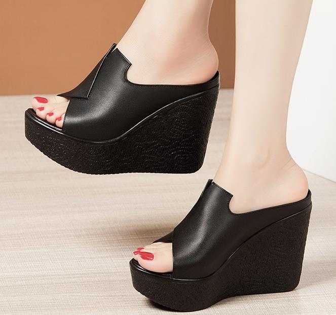 For Sale Pure Color Wedge Fashion Slipper