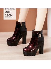 Embossing short boots autumn and winter boots for women