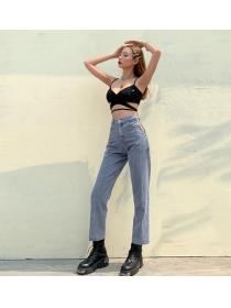 Outlet hot style Vintage Hollow High waist Casual Jeans 