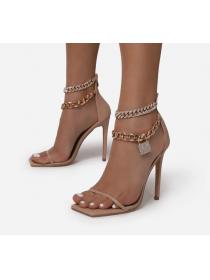 Outlet Elegant Summer fashion Chain High heel Sandal