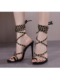 Outlet Vintage Fashion Long straps High heels Sandal