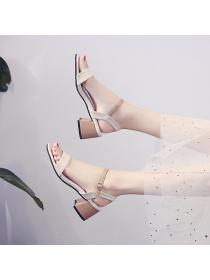 Cingulate lady fashion shoes rome thick high-heeled shoes