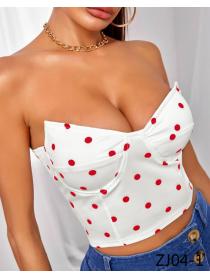 Outlet hot style Vintage Tube Dot print Top