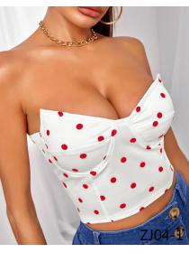 Outlet hot style Vintage Tube Dot print Top 