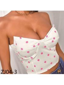 Outlet hot style Vintage Tube Dot print Top 