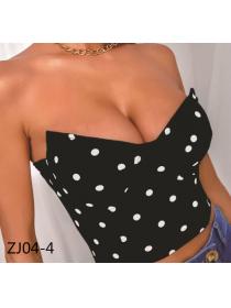 Outlet hot style Vintage Tube Dot print Top 