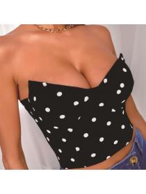 Outlet hot style Vintage Tube Dot print Top 