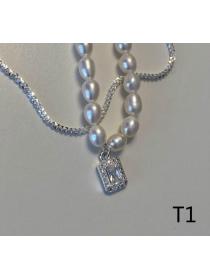 Natrual Pearl Fine Silver Pendant Necklace 