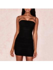 Outlet hot style Sexy Pleated Gauze Straps&Tube Dress 