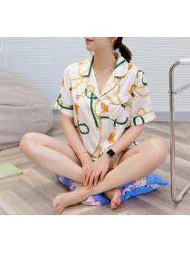 On Sale Summer homewear shorts bear chain pajamas a set for women