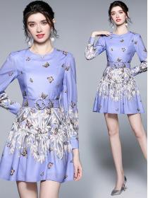 For Sale Printing Show Waist Lace Dress