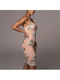 Outlet hot style Floral Backless Hip-full Straps&Tube Dress 