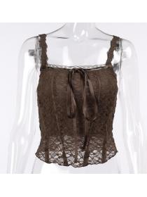 Outlet hot style Lace Sim Sexy Crop Top 
