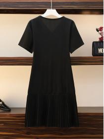 On Sale V-neck Korea Style Loose Plue-size Dress 