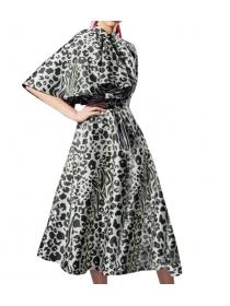 Horn Sleeve  Leopard Grain  Irrgular Dress 