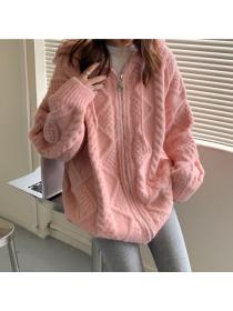 Outlet Loose retro sweater autumn and winter twist coat for women