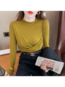 Outlet Spring and autumn bottoming shirt tops for women