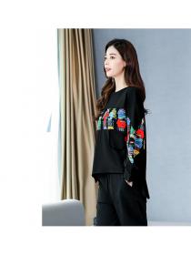 Outlet Autumn loose Korean style casual pants 2pcs set for women