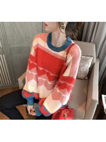 Outlet Lovely college style sweater mixed colors tops for women