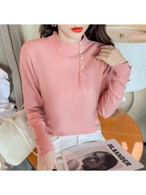 Outlet Half high collar sweater bottoming shirt for women