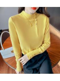 Outlet Half high collar sweater bottoming shirt for women