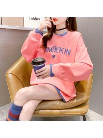 Outlet Korean style printing loose letters hoodie for women