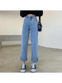 Hot Sale Loose-fitting Matching Rolled Jeans 