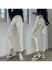 Hot Sale Loose-fitting Matching Rolled Jeans 