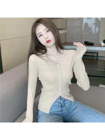 Outlet Single-breasted temperament sweater for women