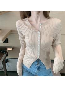 Outlet Single-breasted temperament sweater for women