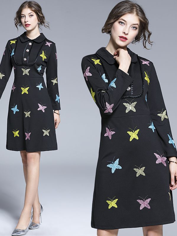 Doll Collars Ruffles Butterfly Fashion Nobel Dress