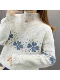 Outlet Lazy high collar tops autumn wears outside sweater