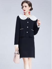 Doll Collars Lace Matching Knitting Fashion 2 pcs Dress 