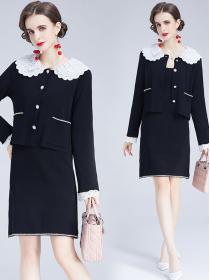 Doll Collars Lace Matching Knitting Fashion 2 pcs Dress 