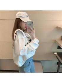 Outlet High waist long sleeve tops France style hoodie for women