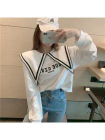 Outlet High waist long sleeve tops France style hoodie for women