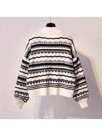 Korean Fashion V-neck Fleece Knitting Wool Long-sleeved Cardigans 