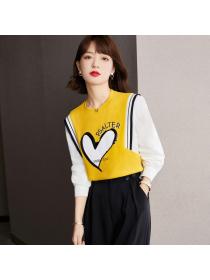 Outlet Pseudo-two loose autumn hoodie splice fashion shirt