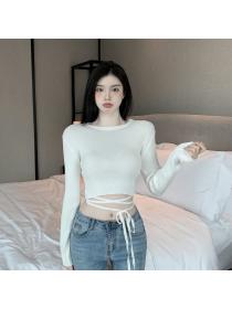 Outlet Sexy autumn bottoming shirt navel T-shirt
