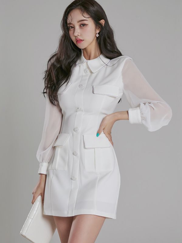 Korean Style Doll Collars Show Waist Nobel Dress