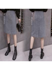 Autumn Fashion Korea Style High Waist A-line Long Skirt