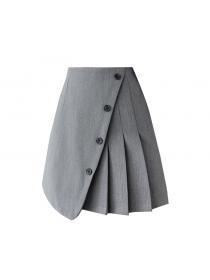 New Arrival Matching Irregular OL Style Mid-length Skirt 