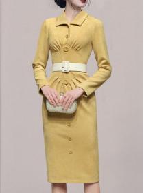 On Sale Doll Collars Pure Color Drape Fashion Dress