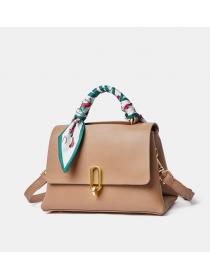 New Small large capacity  Cross shoulder bag silk scarf handbag texture western-style diagonal cross bag Genuine leather