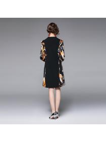 Outlet Large yard autumn and winter Pseudo-two dress for women