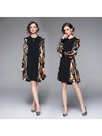 Outlet Large yard autumn and winter Pseudo-two dress for women