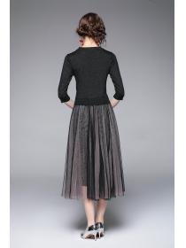 Outlet Gauze temperament knitted dress for women