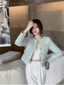 Outlet Coarse flower fashion and elegant slim woolen coat